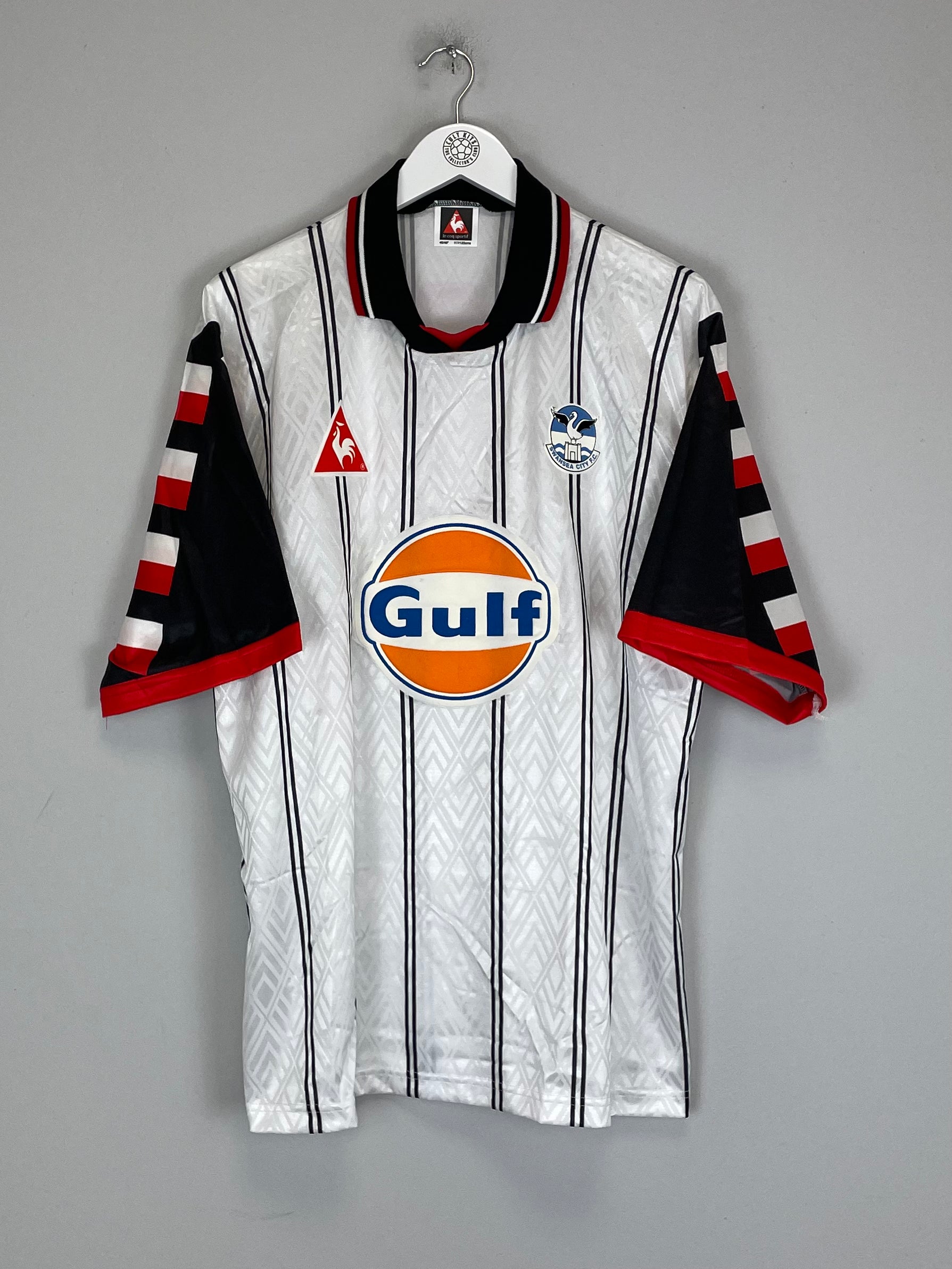 Shop 1995/96 SWANSEA *MINT* HOME SHIRT (XL) LE COQ, classic football shirts, vintage football shirts & retro soccer jerseys at Cult Kits