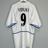 Shop 2002/03 LEEDS UNITED VIDUKA #9 HOME SHIRT (XXL) NIKE, classic football shirts, vintage football shirts & retro soccer jerseys at Cult Kits