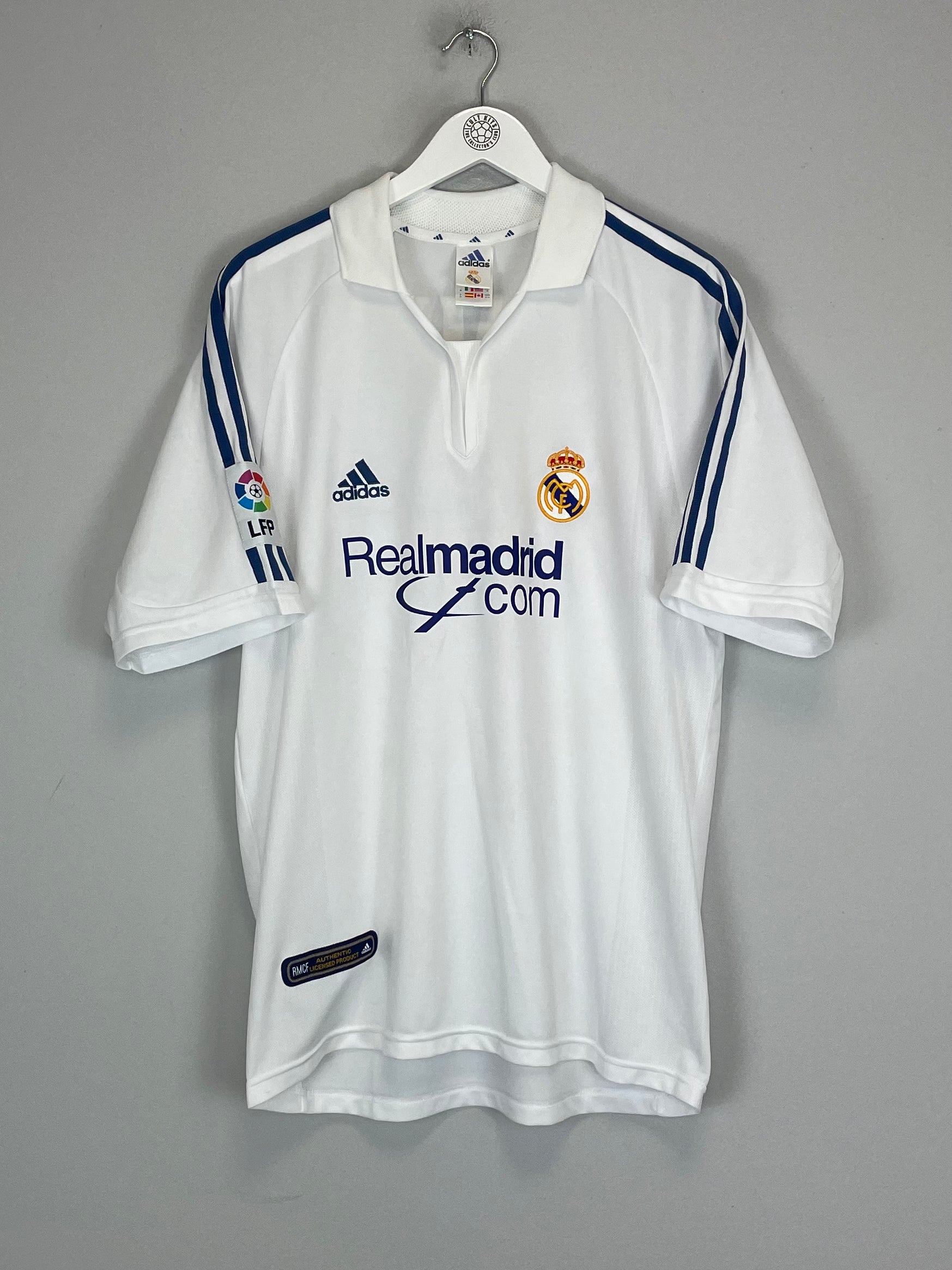 Shop 2001/02 REAL MADRID RAUL #7 HOME SHIRT (M) ADIDAS, classic football shirts, vintage football shirts & retro soccer jerseys at Cult Kits