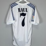 Shop 2001/02 REAL MADRID RAUL #7 HOME SHIRT (M) ADIDAS, classic football shirts, vintage football shirts & retro soccer jerseys at Cult Kits