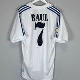 Shop 2001/02 REAL MADRID RAUL #7 HOME SHIRT (M) ADIDAS, classic football shirts, vintage football shirts & retro soccer jerseys at Cult Kits