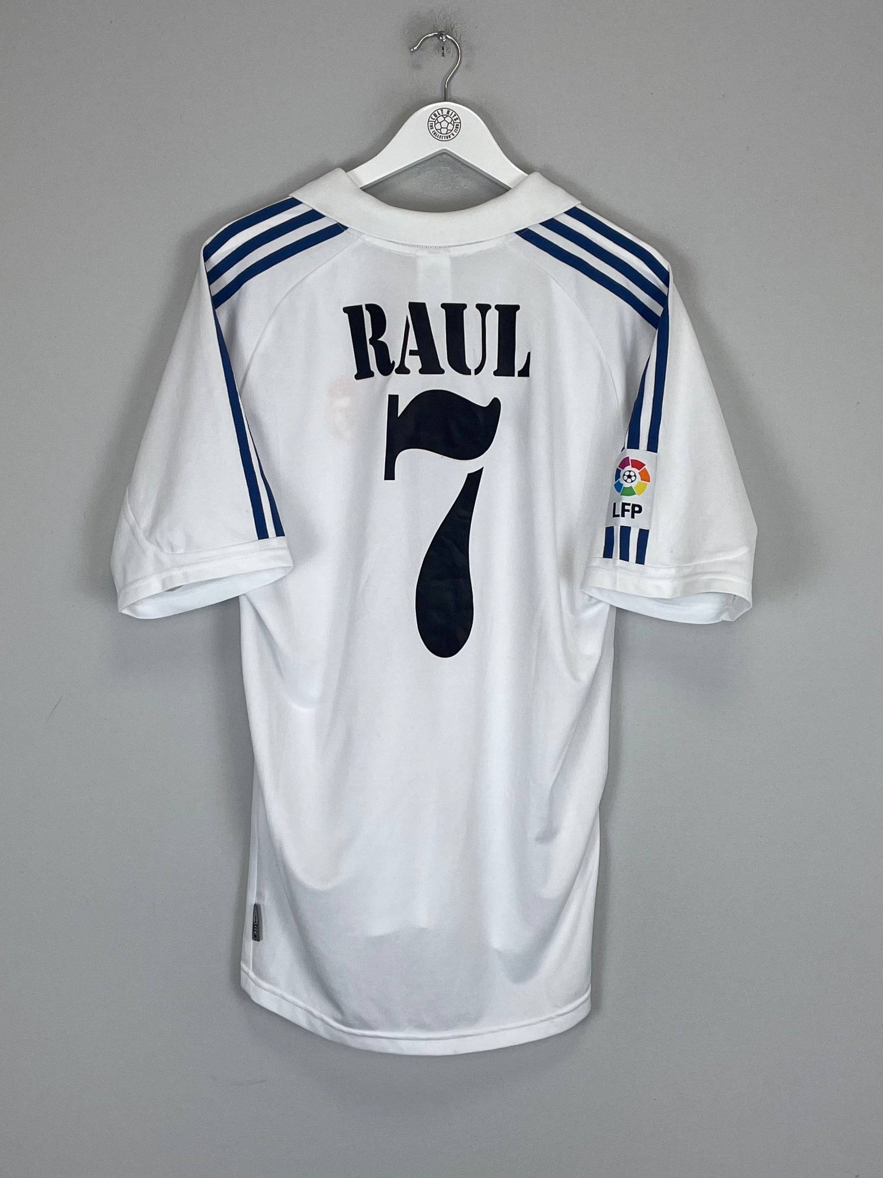 Shop 2001/02 REAL MADRID RAUL #7 HOME SHIRT (M) ADIDAS, classic football shirts, vintage football shirts & retro soccer jerseys at Cult Kits