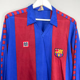 Shop 1984/89 BARCELONA L/S HOME SHIRT (L) MEYBA, classic football shirts, vintage football shirts & retro soccer jerseys at Cult Kits