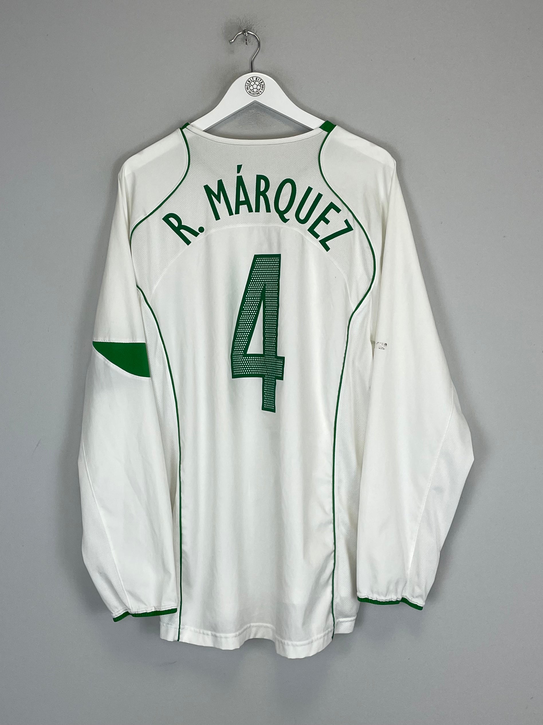 Shop 2005/06 MEXICO R.MARQUEZ #4 L/S AWAY SHIRT (L) NIKE, classic football shirts, vintage football shirts & retro soccer jerseys at Cult Kits