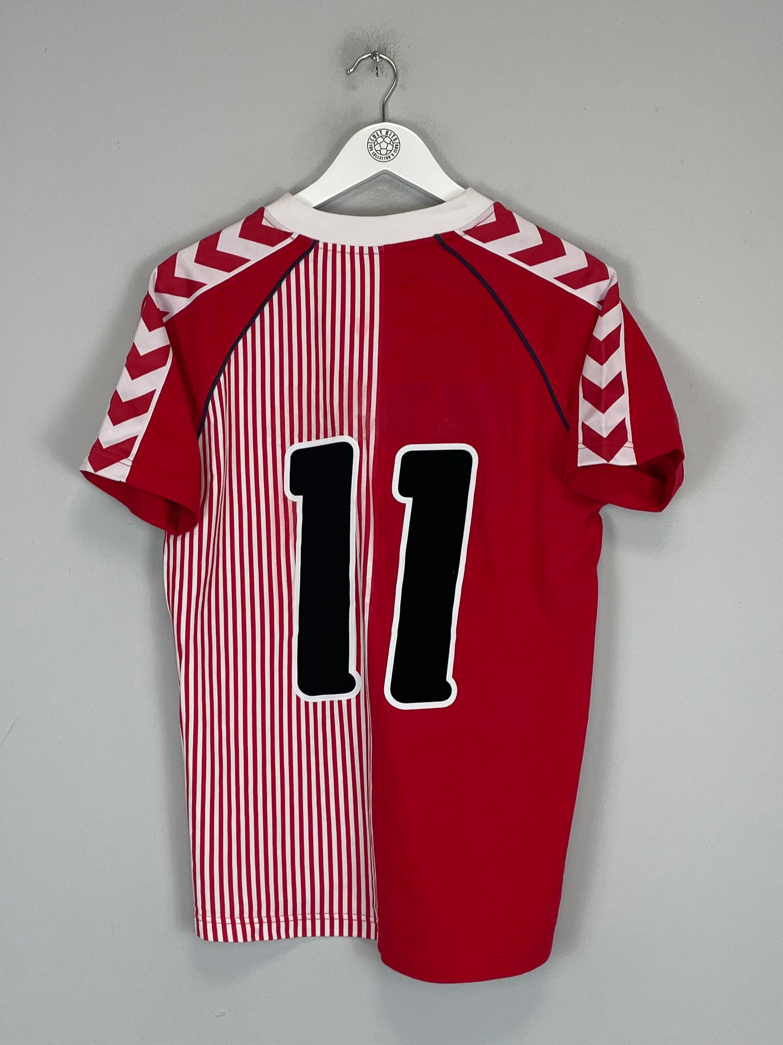 Shop 2023 DENMARK 86' HOME SHIRT T-SHIRT (S) HUMMEL, classic football shirts, vintage football shirts & retro soccer jerseys at Cult Kits