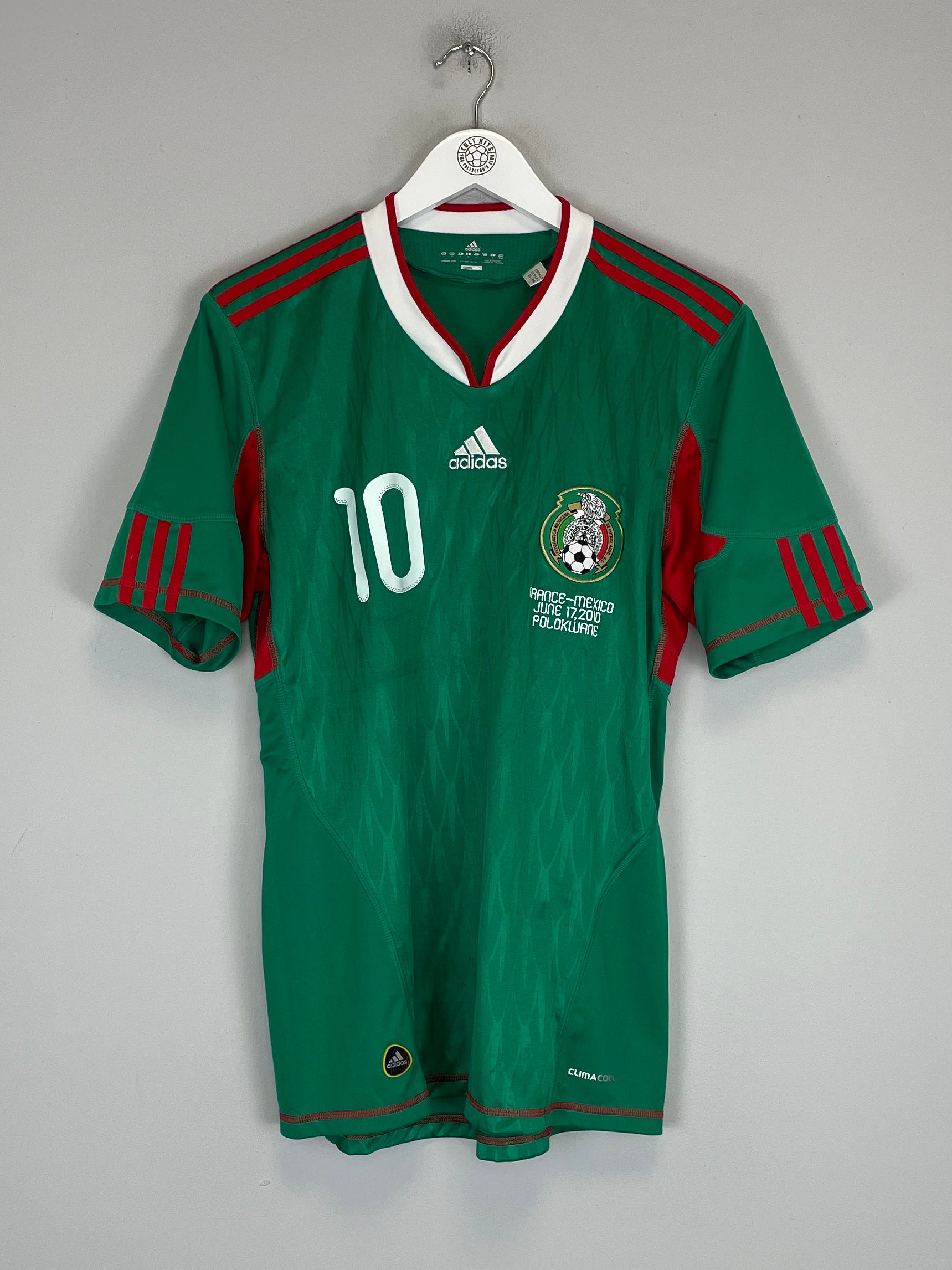 Shop 2010 MEXICO C.BLANCO #10 (FRANCE v MEXICO) HOME SHIRT (M) ADIDAS, classic football shirts, vintage football shirts & retro soccer jerseys at Cult Kits