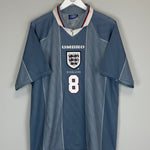 Shop 1996/97 ENGLAND GASCOIGNE #8 AWAY SHIRT (XL) UMBRO, classic football shirts, vintage football shirts & retro soccer jerseys at Cult Kits