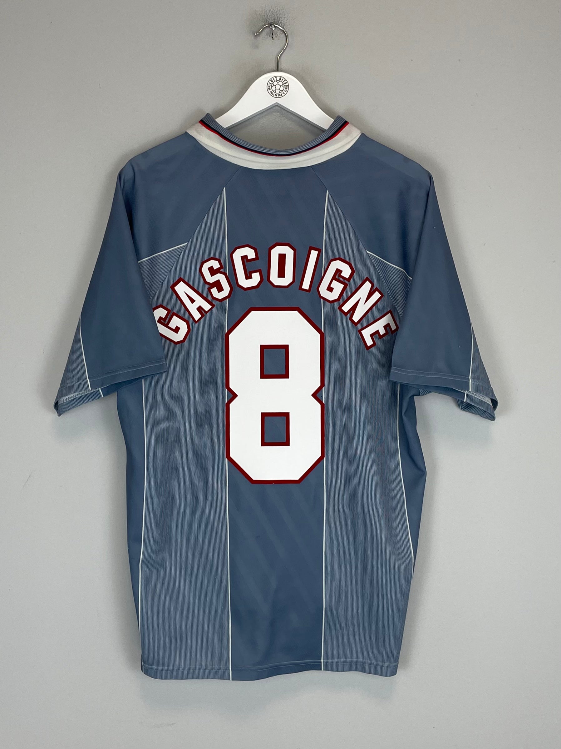 Shop 1996/97 ENGLAND GASCOIGNE #8 AWAY SHIRT (XL) UMBRO, classic football shirts, vintage football shirts & retro soccer jerseys at Cult Kits