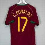 Shop 2006/08 PORTUGAL RONALDO #17 HOME SHIRT (M) NIKE, classic football shirts, vintage football shirts & retro soccer jerseys at Cult Kits