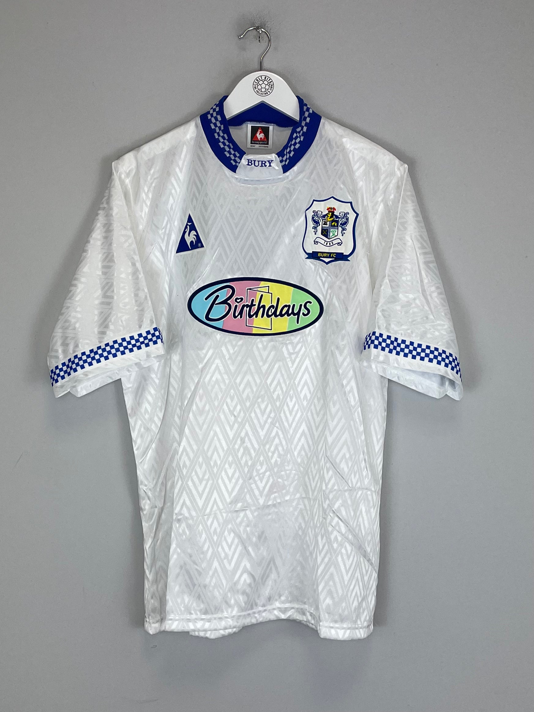 Shop 1996/97 BURY FC *MINT* HOME SHIRT (L) LE COQ, classic football shirts, vintage football shirts & retro soccer jerseys at Cult Kits