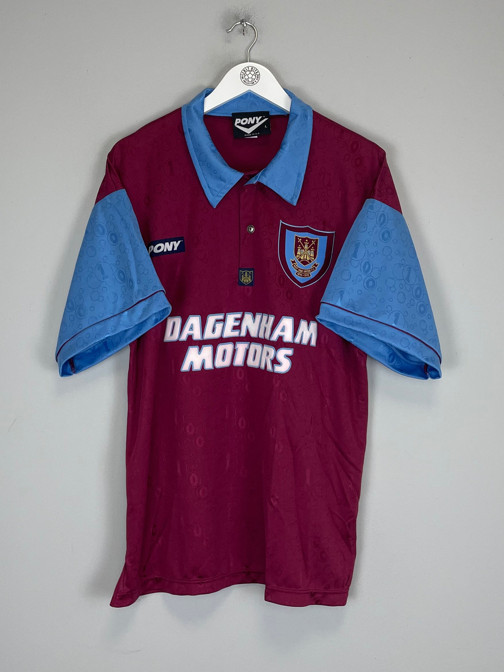 Shop 1995/97 WEST HAM *MINT* HOME SHIRT (L) PONY, classic football shirts, vintage football shirts & retro soccer jerseys at Cult Kits