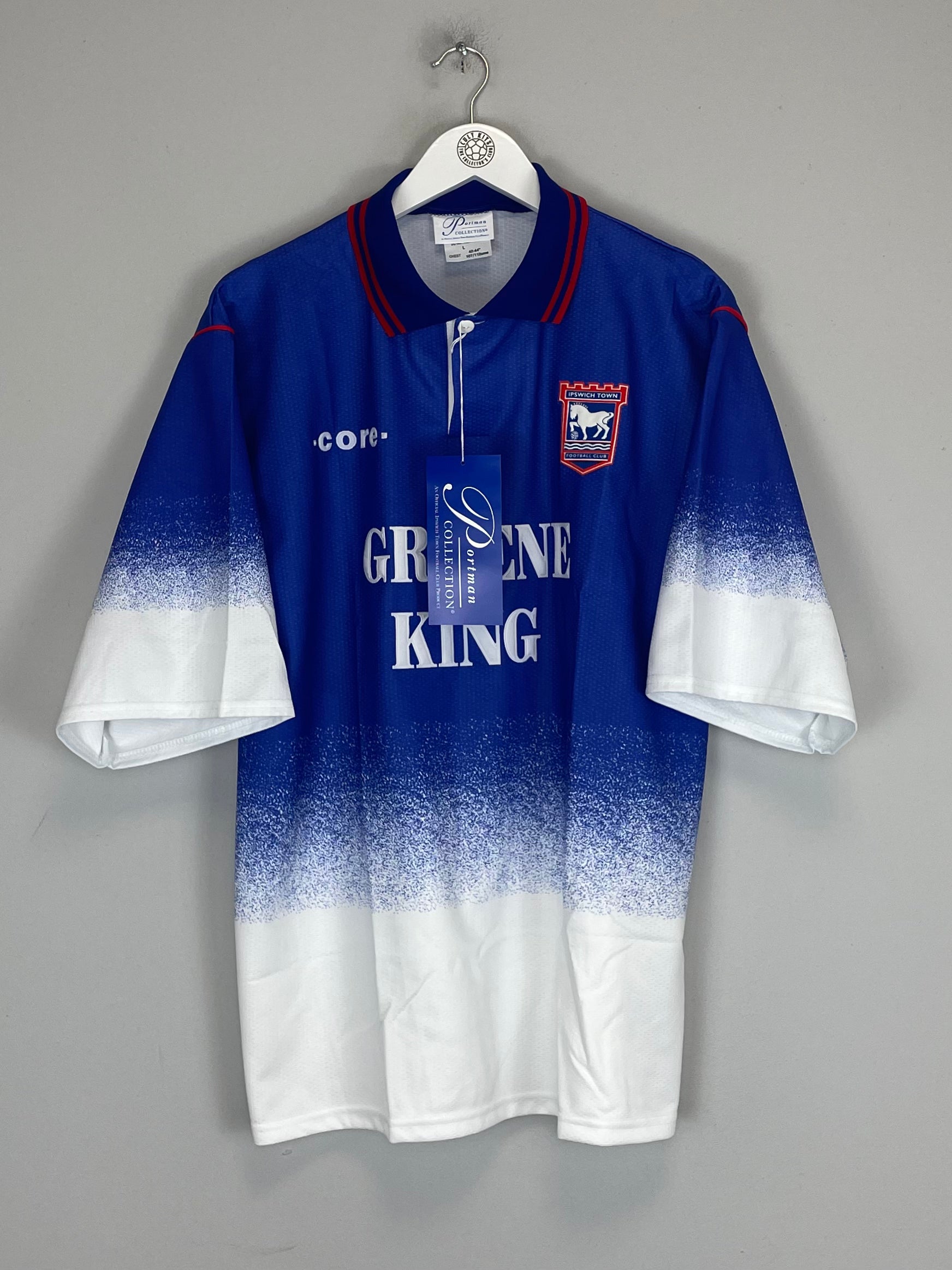 Shop 1995/97 IPSWICH TOWN *BNWT* HOME SHIRT (L) CORE, classic football shirts, vintage football shirts & retro soccer jerseys at Cult Kits