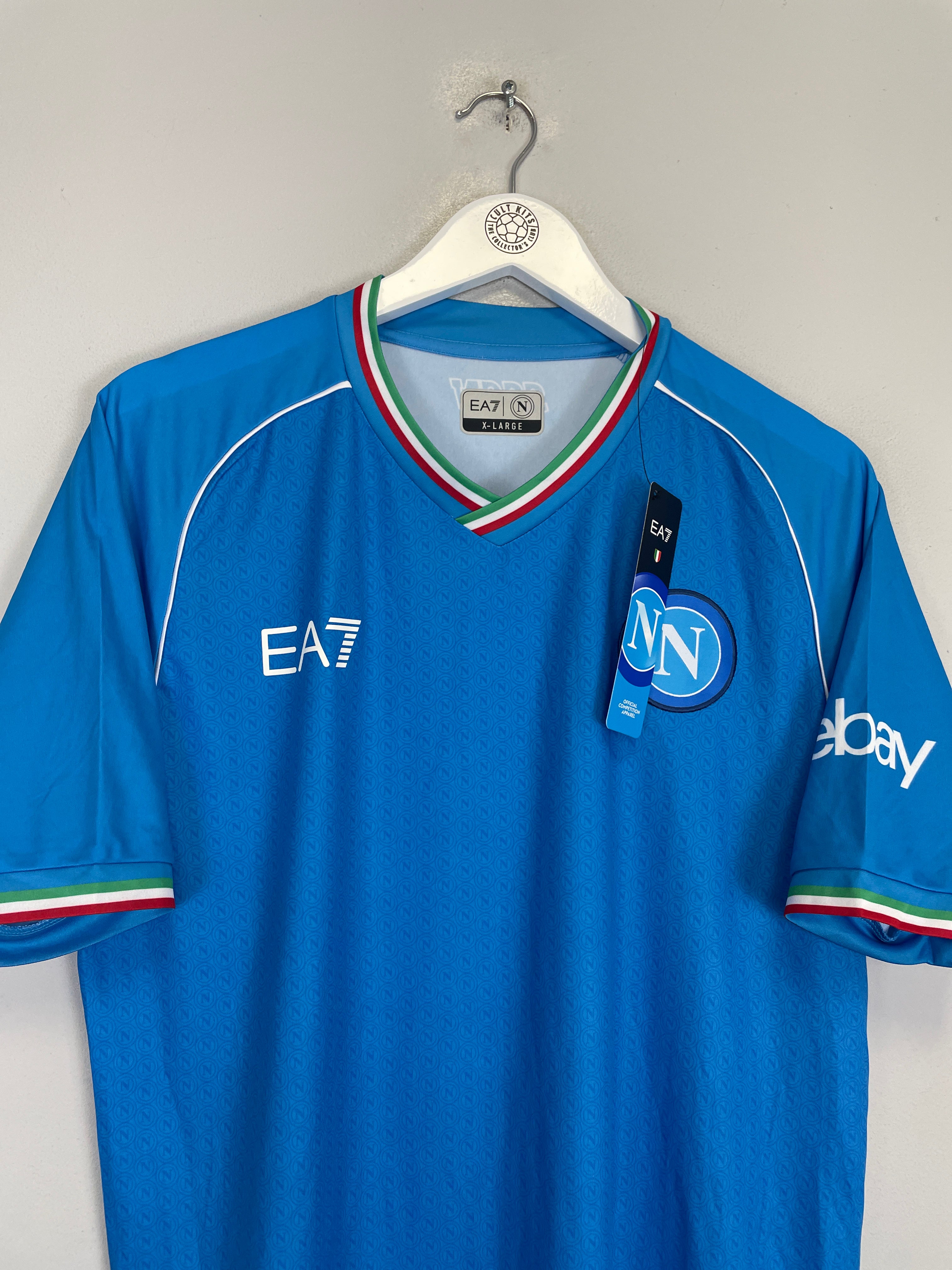 Shop 2022/23 Napoli *BNWT* Sponsorless Home Shirt (Multiple Sizes) EA7, classic football shirts, vintage football shirts & retro soccer jerseys at Cult Kits