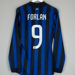 Shop 2011/12 INTER MILAN FORLAN #9 L/S AUTHENTIC (WINTER VERSION) HOME SHIRT (M) NIKE, classic football shirts, vintage football shirts & retro soccer jerseys at Cult Kits