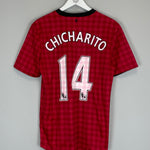 Shop 2012/13 MANCHESTER UNITED CHICHARITO #14 HOME SHIRT (M) NIKE, classic football shirts, vintage football shirts & retro soccer jerseys at Cult Kits