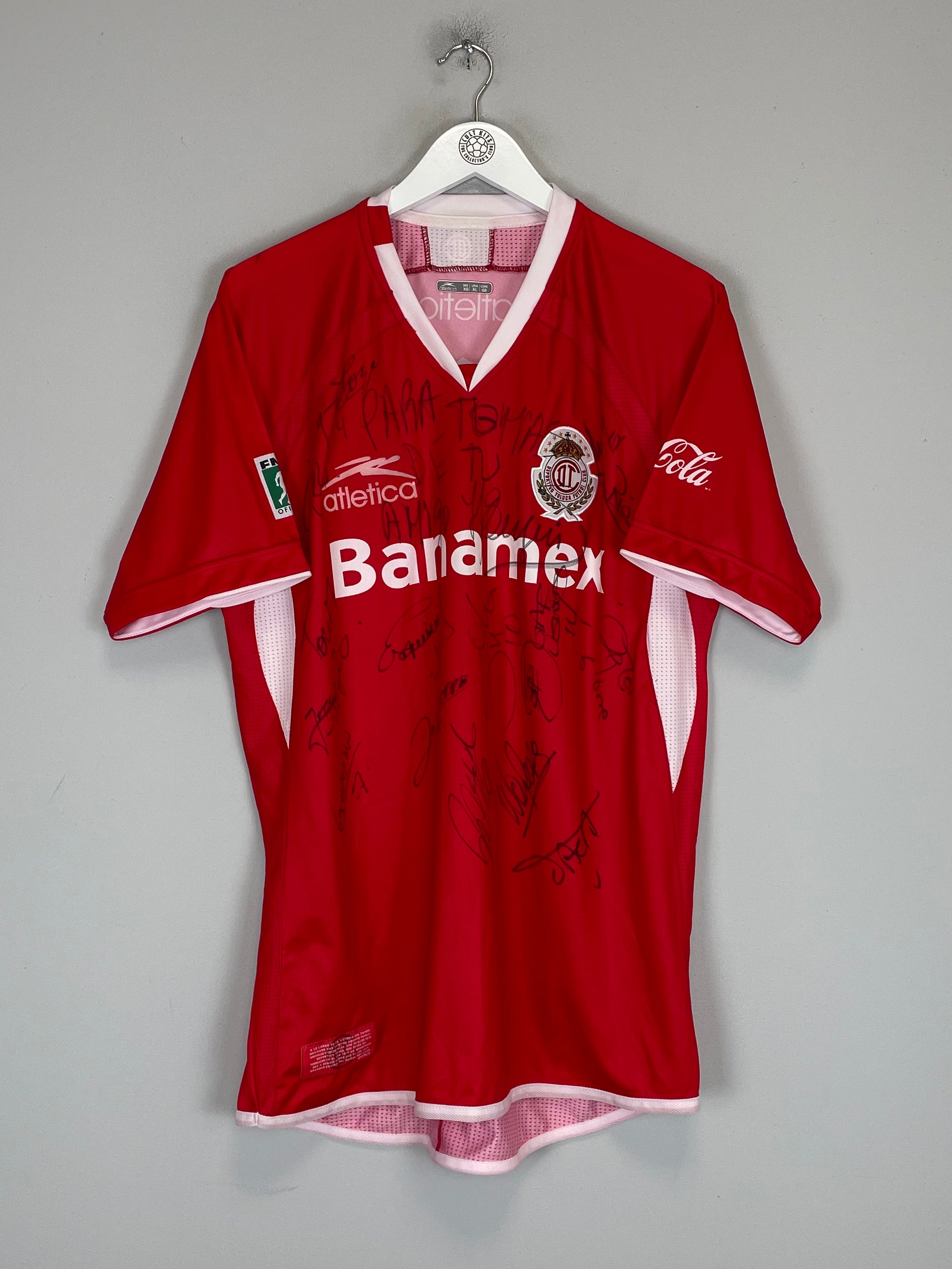 Shop 2008/09 DEPORTIVO TOLUCA MANCILLA #9 *SQUAD SIGNED* HOME SHIRT (XL) ATLETICA, classic football shirts, vintage football shirts & retro soccer jerseys at Cult Kits