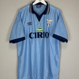 Shop 1996/97 LAZIO *MINT* HOME SHIRT (XL) UMBRO, classic football shirts, vintage football shirts & retro soccer jerseys at Cult Kits