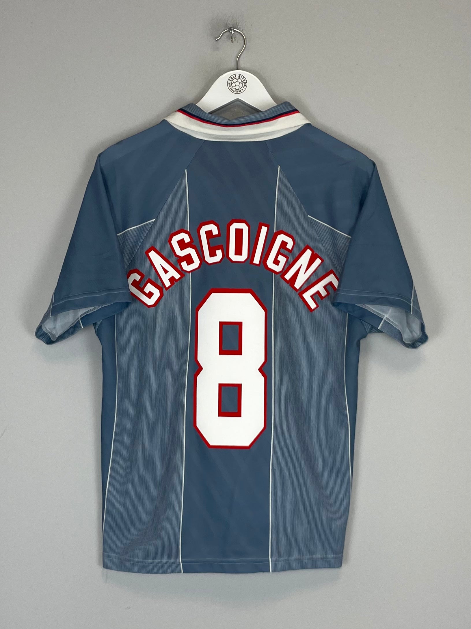 Shop 1996/97 ENGLAND GASCOIGNE #8 AWAY SHIRT (M) UMBRO, classic football shirts, vintage football shirts & retro soccer jerseys at Cult Kits