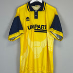 Shop 1994/96 OXFORD UNITED *MINT* HOME SHIRT (XL) MANOR LEISURE, classic football shirts, vintage football shirts & retro soccer jerseys at Cult Kits