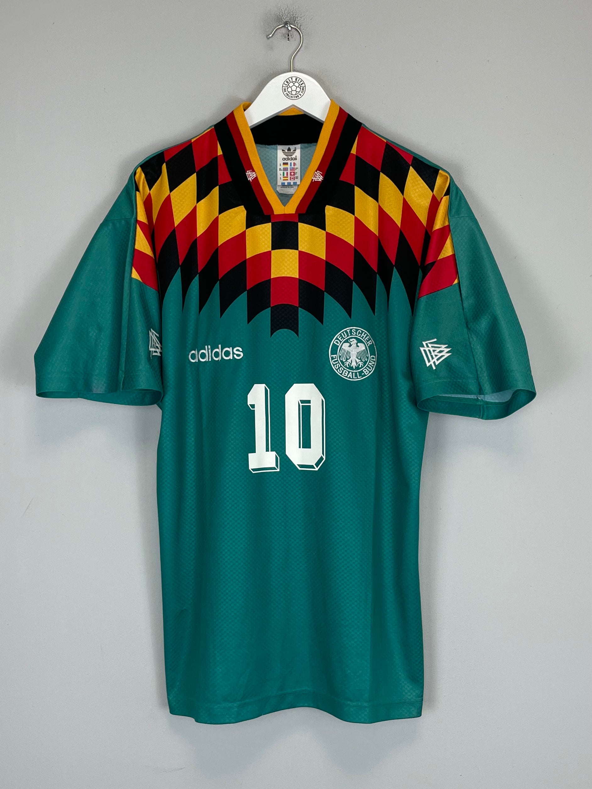 Shop 1994/96 GERMANY MATTHAUS #10 AWAY SHIRT (M) ADIDAS, classic football shirts, vintage football shirts & retro soccer jerseys at Cult Kits