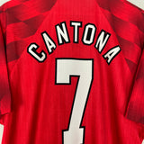 Shop 1996/98 MANCHESTER UNITED CANTONA #7 HOME SHIRT (XL) UMBRO, classic football shirts, vintage football shirts & retro soccer jerseys at Cult Kits