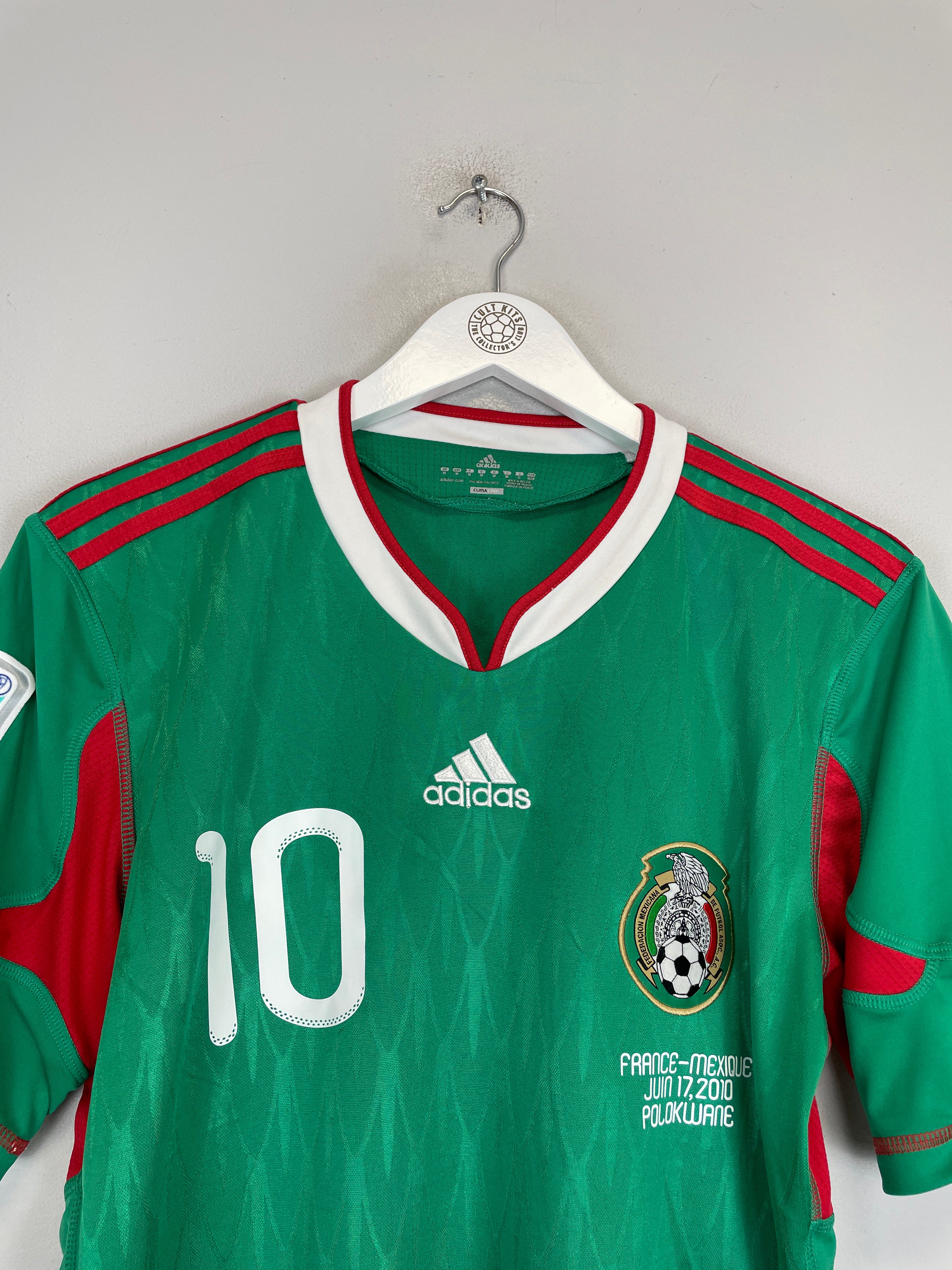 Shop 2010 MEXICO C.BLANCO #10 (FRANCE v MEXICO) HOME SHIRT (M) ADIDAS, classic football shirts, vintage football shirts & retro soccer jerseys at Cult Kits