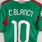 Shop 2010 MEXICO C.BLANCO #10 (FRANCE v MEXICO) HOME SHIRT (M) ADIDAS, classic football shirts, vintage football shirts & retro soccer jerseys at Cult Kits