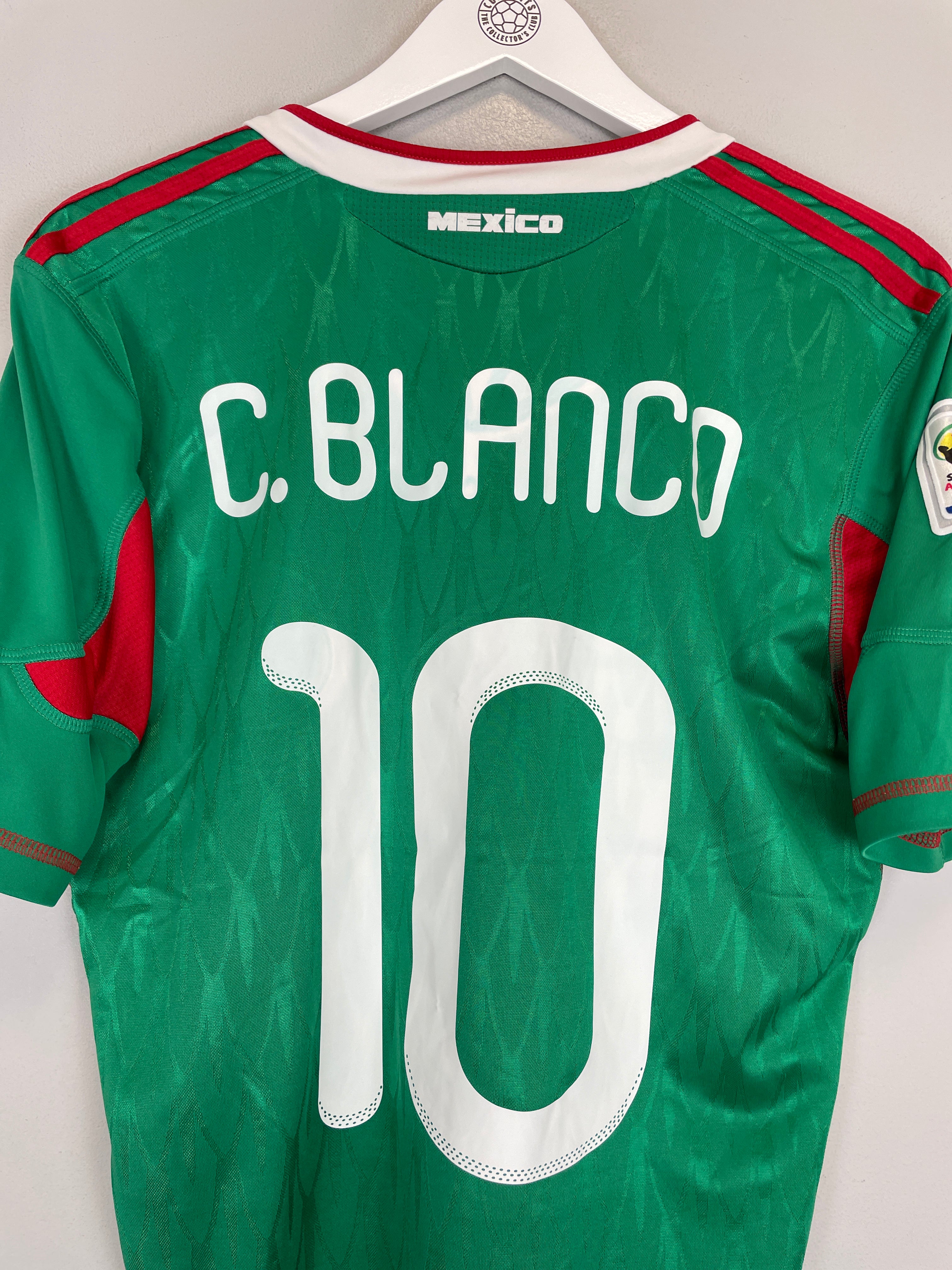 Shop 2010 MEXICO C.BLANCO #10 (FRANCE v MEXICO) HOME SHIRT (M) ADIDAS, classic football shirts, vintage football shirts & retro soccer jerseys at Cult Kits