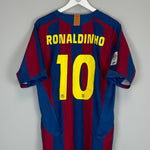 Shop 2005/06 BARCELONA RONALDINHO #10 HOME SHIRT (L) NIKE, classic football shirts, vintage football shirts & retro soccer jerseys at Cult Kits