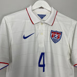 Shop 2014/15 USA BRADLEY #4 HOME SHIRT (M) NIKE, classic football shirts, vintage football shirts & retro soccer jerseys at Cult Kits