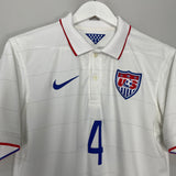 Shop 2014/15 USA BRADLEY #4 HOME SHIRT (M) NIKE, classic football shirts, vintage football shirts & retro soccer jerseys at Cult Kits