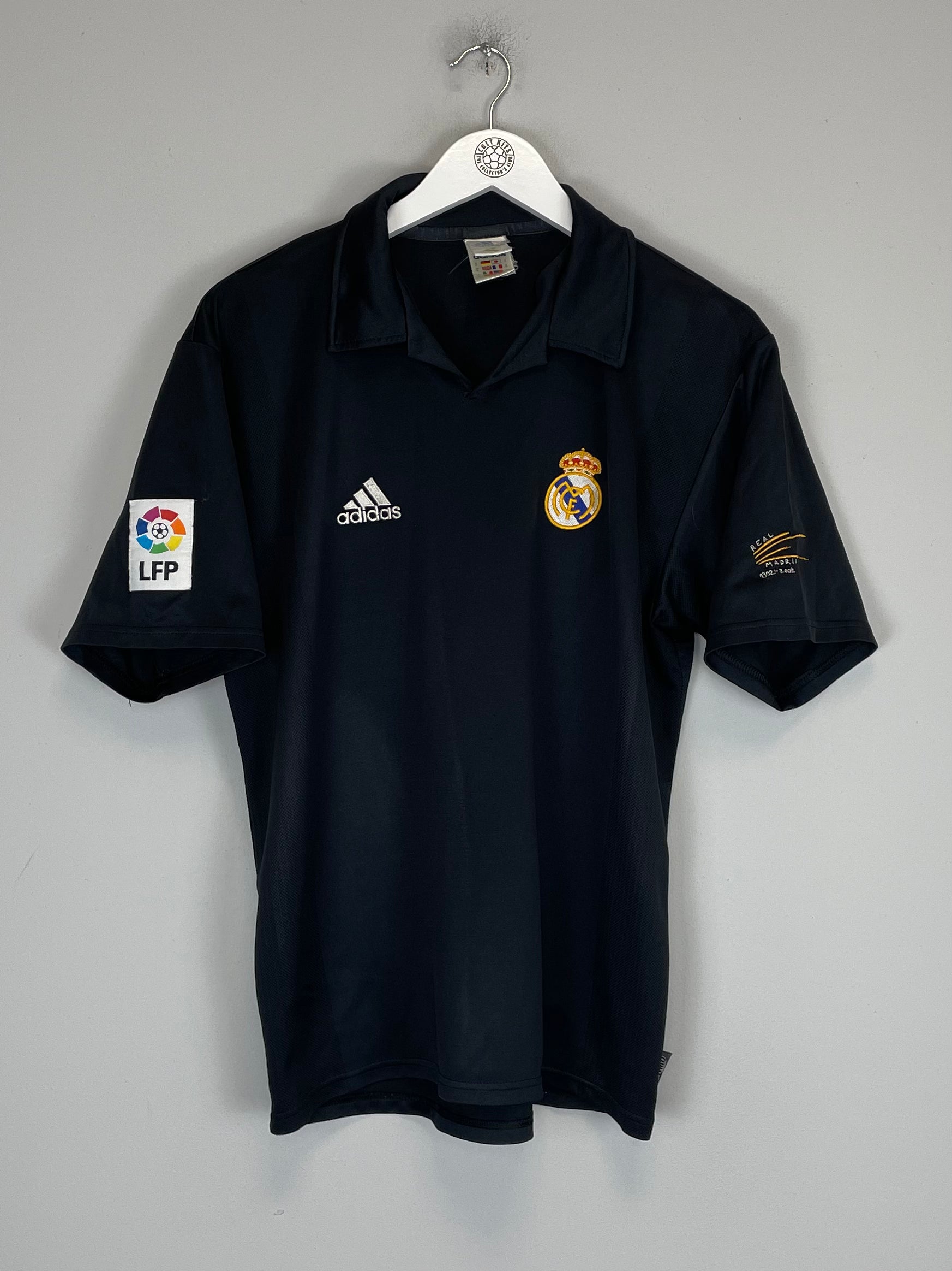 Shop 2002/03 REAL MADRID ZIDANE #5 *CENTENARY* AWAY SHIRT (M) ADIDAS, classic football shirts, vintage football shirts & retro soccer jerseys at Cult Kits