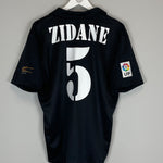 Shop 2002/03 REAL MADRID ZIDANE #5 *CENTENARY* AWAY SHIRT (M) ADIDAS, classic football shirts, vintage football shirts & retro soccer jerseys at Cult Kits