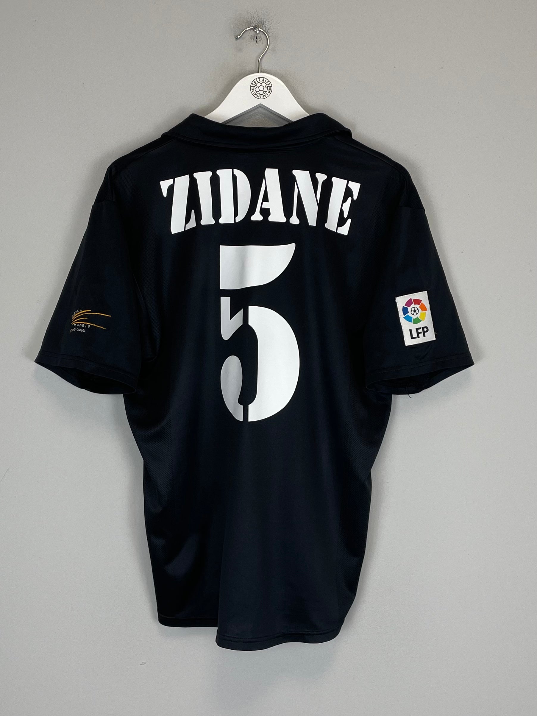 Shop 2002/03 REAL MADRID ZIDANE #5 *CENTENARY* AWAY SHIRT (M) ADIDAS, classic football shirts, vintage football shirts & retro soccer jerseys at Cult Kits