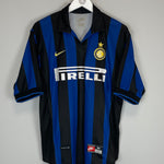 Shop 1998/99 INTER MILAN RONALDO #9 HOME SHIRT (M) NIKE, classic football shirts, vintage football shirts & retro soccer jerseys at Cult Kits