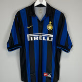 Shop 1998/99 INTER MILAN RONALDO #9 HOME SHIRT (M) NIKE, classic football shirts, vintage football shirts & retro soccer jerseys at Cult Kits