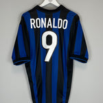 Shop 1998/99 INTER MILAN RONALDO #9 HOME SHIRT (M) NIKE, classic football shirts, vintage football shirts & retro soccer jerseys at Cult Kits