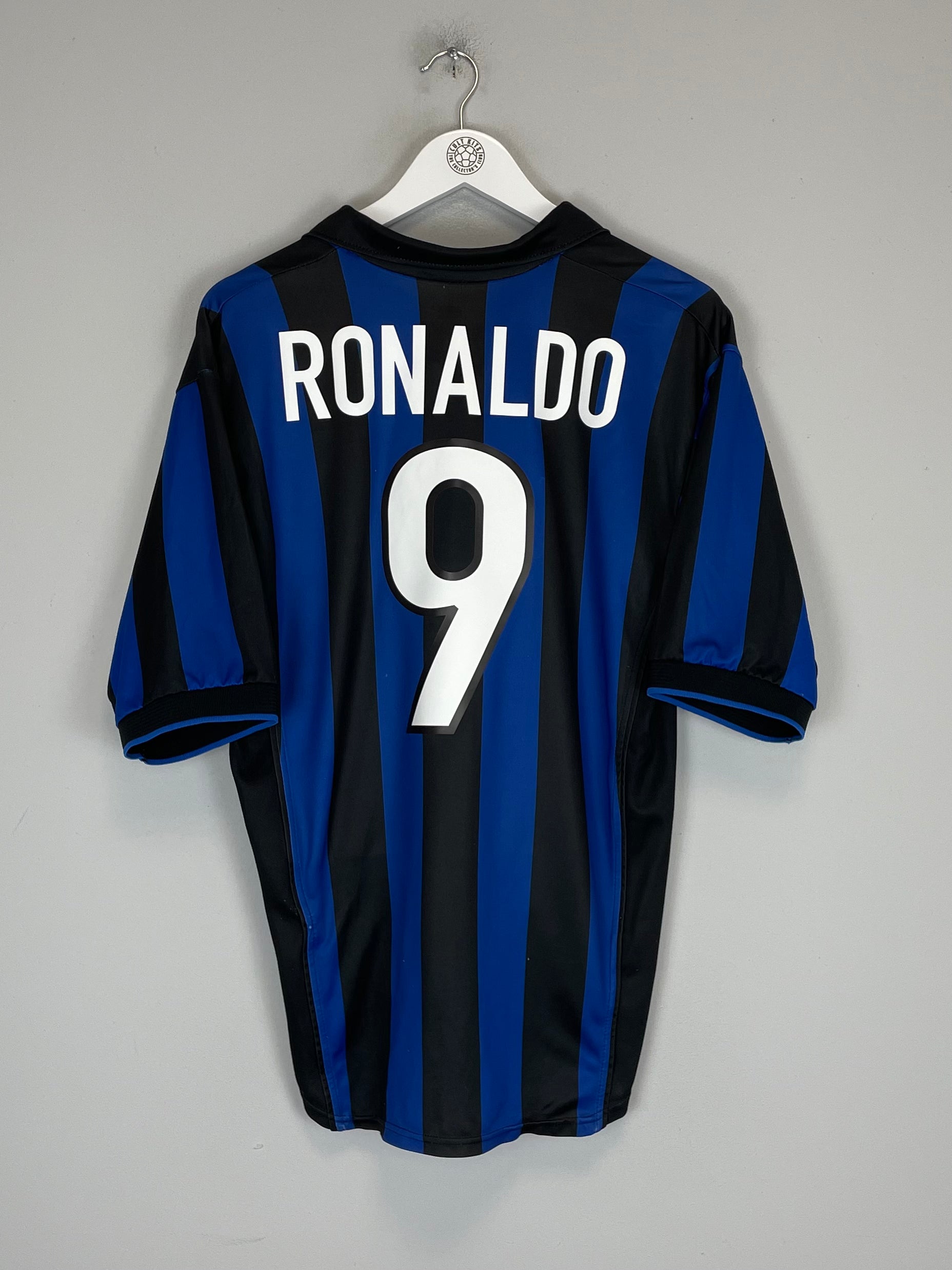Shop 1998/99 INTER MILAN RONALDO #9 HOME SHIRT (M) NIKE, classic football shirts, vintage football shirts & retro soccer jerseys at Cult Kits