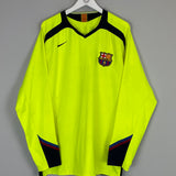 Shop 2005/06 BARCELONA RONALDINHO #10 L/S AWAY SHIRT (XL) NIKE, classic football shirts, vintage football shirts & retro soccer jerseys at Cult Kits