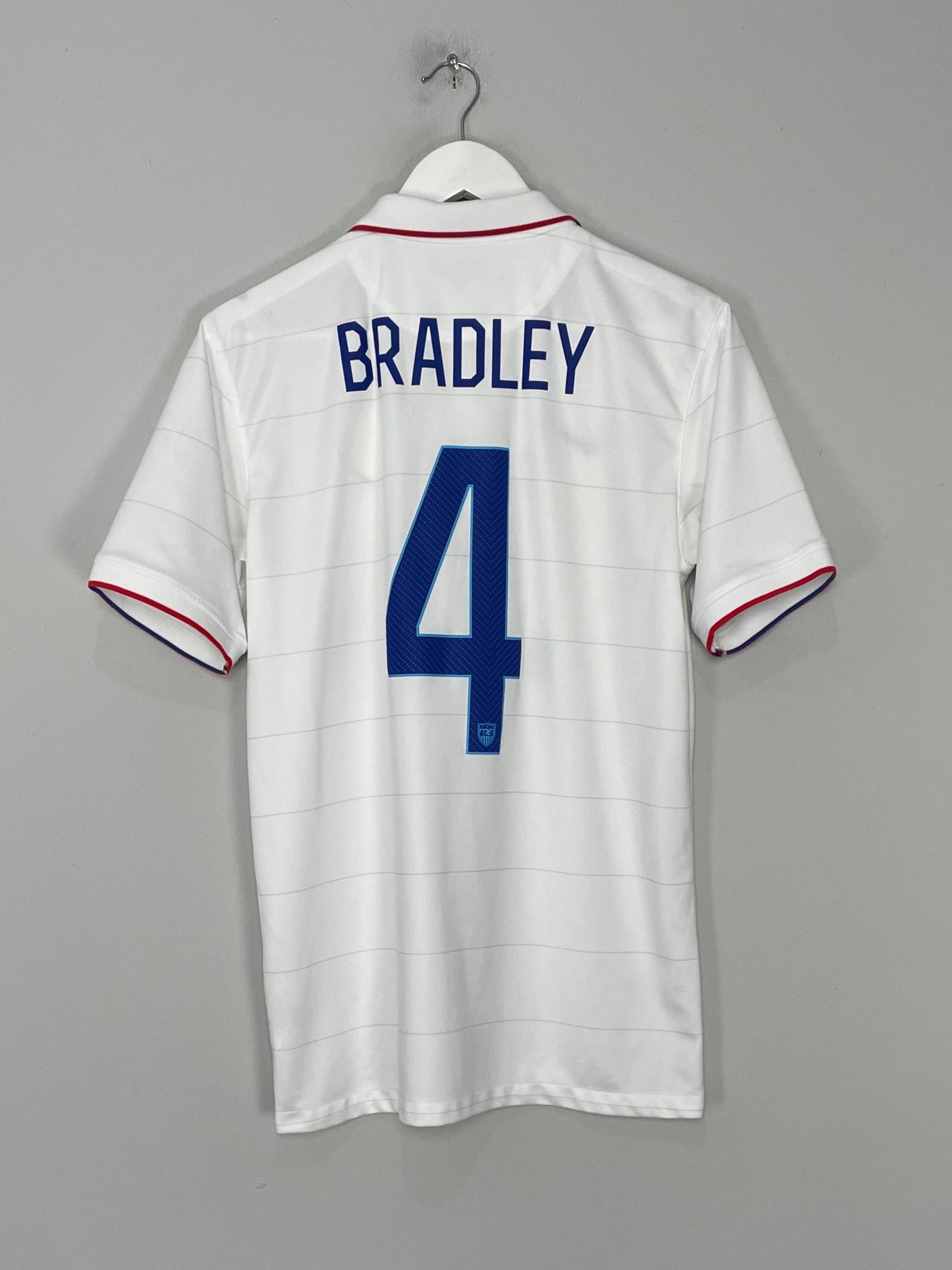 Shop 2014/15 USA BRADLEY #4 HOME SHIRT (M) NIKE, classic football shirts, vintage football shirts & retro soccer jerseys at Cult Kits