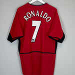 Shop 2002/04 MANCHESTER UNITED RONALDO #7 HOME SHIRT (L) NIKE, classic football shirts, vintage football shirts & retro soccer jerseys at Cult Kits
