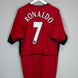 Shop 2002/04 MANCHESTER UNITED RONALDO #7 HOME SHIRT (L) NIKE, classic football shirts, vintage football shirts & retro soccer jerseys at Cult Kits