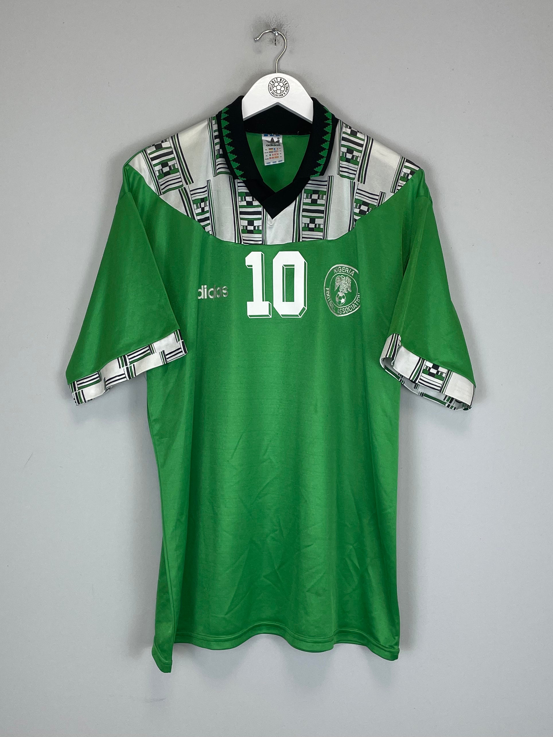 Shop 1994/95 NIGERIA OKOCHA #10 HOME SHIRT (XL) ADIDAS, classic football shirts, vintage football shirts & retro soccer jerseys at Cult Kits