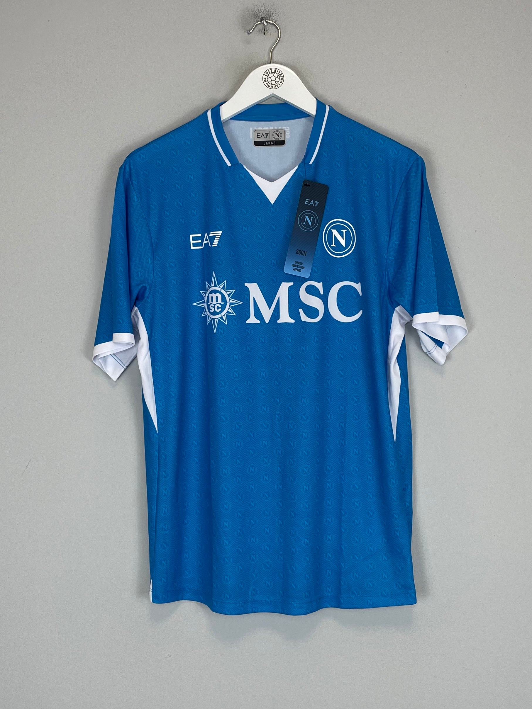 Shop 2024/25 Napoli *BNWT* Stadium Home Shirt (Multiple Sizes) EA7, classic football shirts, vintage football shirts & retro soccer jerseys at Cult Kits