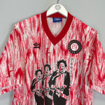 Shop 1990 TEXAS CHAINSAW MASSACRE X JAPANESE MOVIE MASHUP SHIRT (XL) UMBRO, classic football shirts, vintage football shirts & retro soccer jerseys at Cult Kits