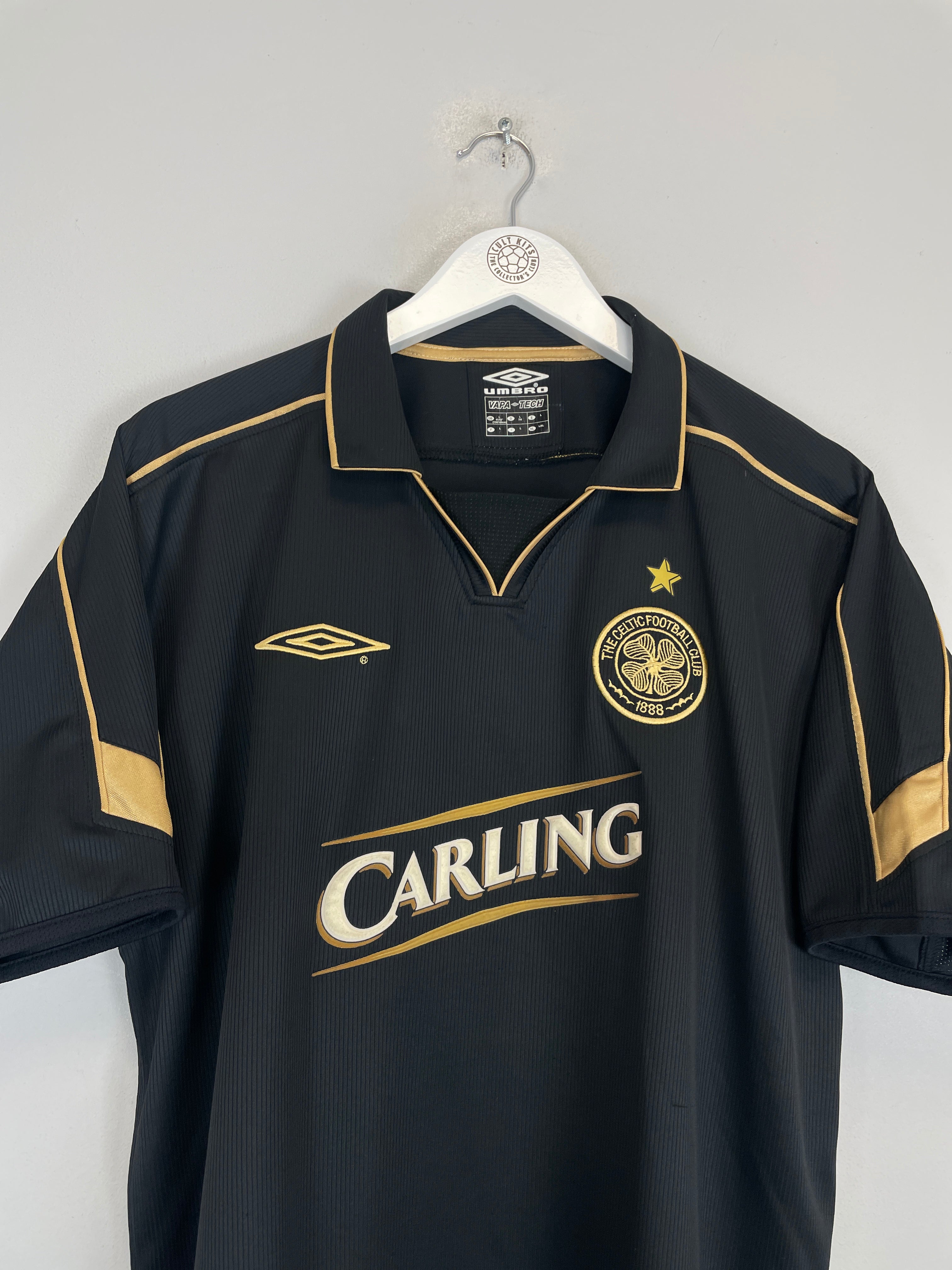 Shop 2003/04 CELTIC LARSSON #7 AWAY SHIRT (L) UMBRO, classic football shirts, vintage football shirts & retro soccer jerseys at Cult Kits