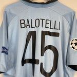Shop 2012/13 MANCHESTER CITY BALOTELLI #45 C/L HOME SHIRT (XXL) UMBRO, classic football shirts, vintage football shirts & retro soccer jerseys at Cult Kits