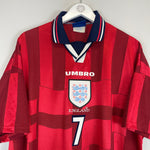 Shop 1997/99 ENGLAND BECKHAM #7 AWAY SHIRT (XL) UMBRO, classic football shirts, vintage football shirts & retro soccer jerseys at Cult Kits