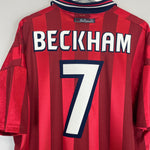 Shop 1997/99 ENGLAND BECKHAM #7 AWAY SHIRT (XL) UMBRO, classic football shirts, vintage football shirts & retro soccer jerseys at Cult Kits