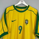 Shop 1998/00 BRAZIL RONALDO #9 HOME SHIRT (L) NIKE, classic football shirts, vintage football shirts & retro soccer jerseys at Cult Kits